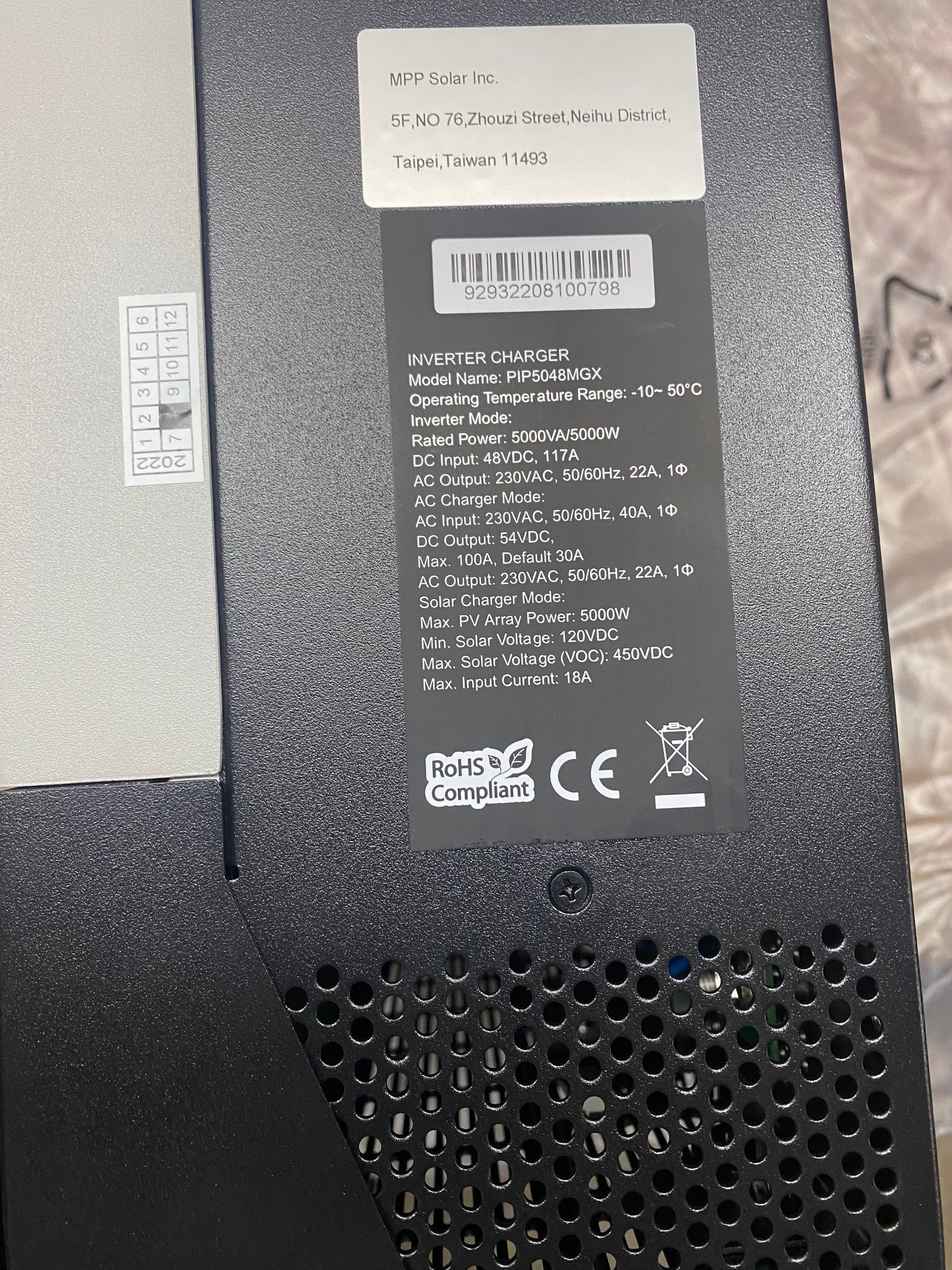 Inversor Hibrido MPSolar 5kw/48v - MPPT 80A/500V - Sub - Batery less - PARALELIZABLE - Imagen 3