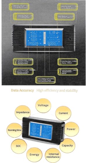 Multimedidor 9 en 1 en corriente continua + shunt 100A - Imagen 2